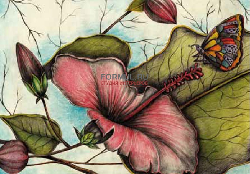 Панно Pintdecor G1988 La farfalla sull’ibiscus